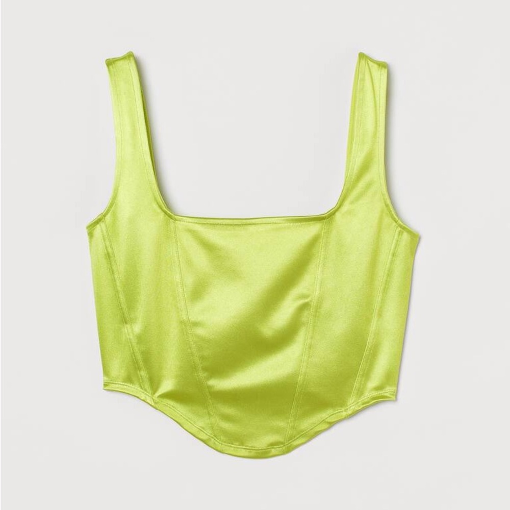 H&M Lime Satin Tank Top